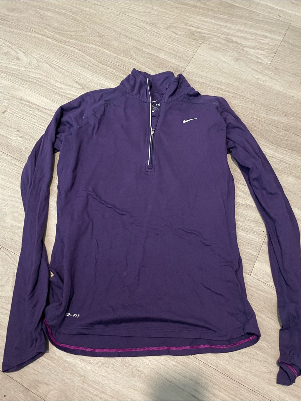 Nike Purple Dri-FIT Long Sleeve Half-Zip Top